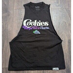 Cookies Purps Cut Off T Shirt Size Medium  Men’s Black